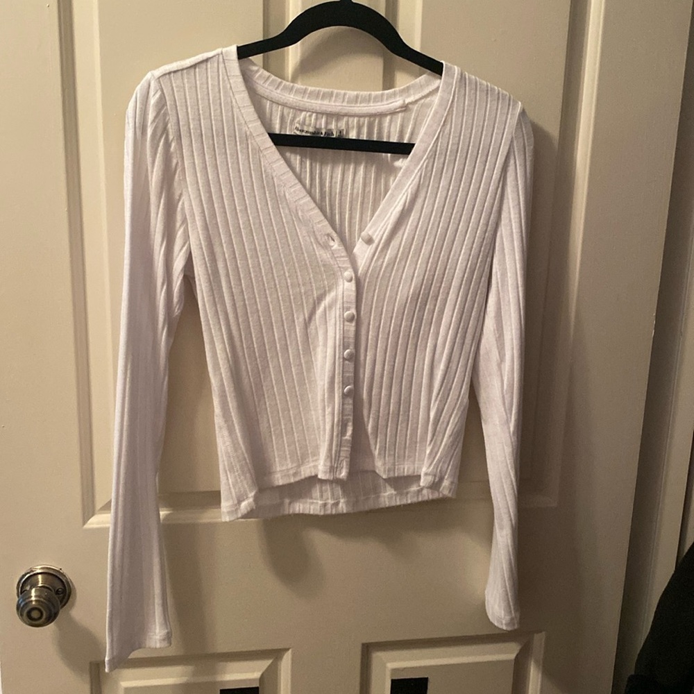 Abercrombie white cardigan sweater